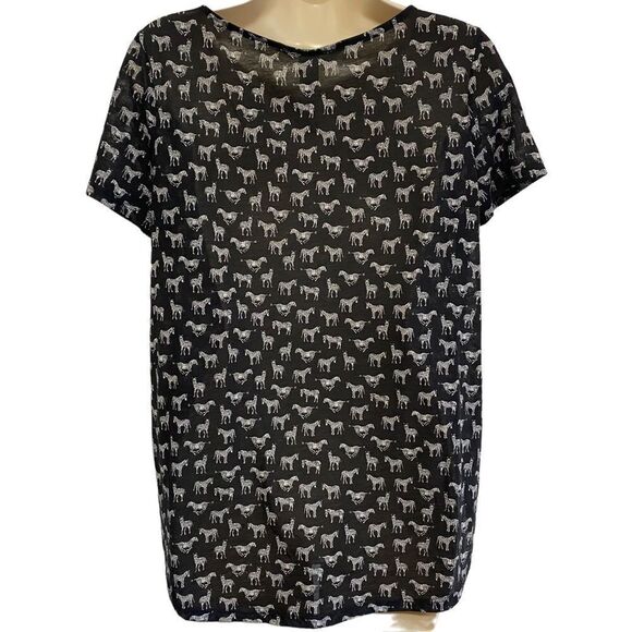 H&M Black Zebra Short Sleeve Top - Picture 2 of 10